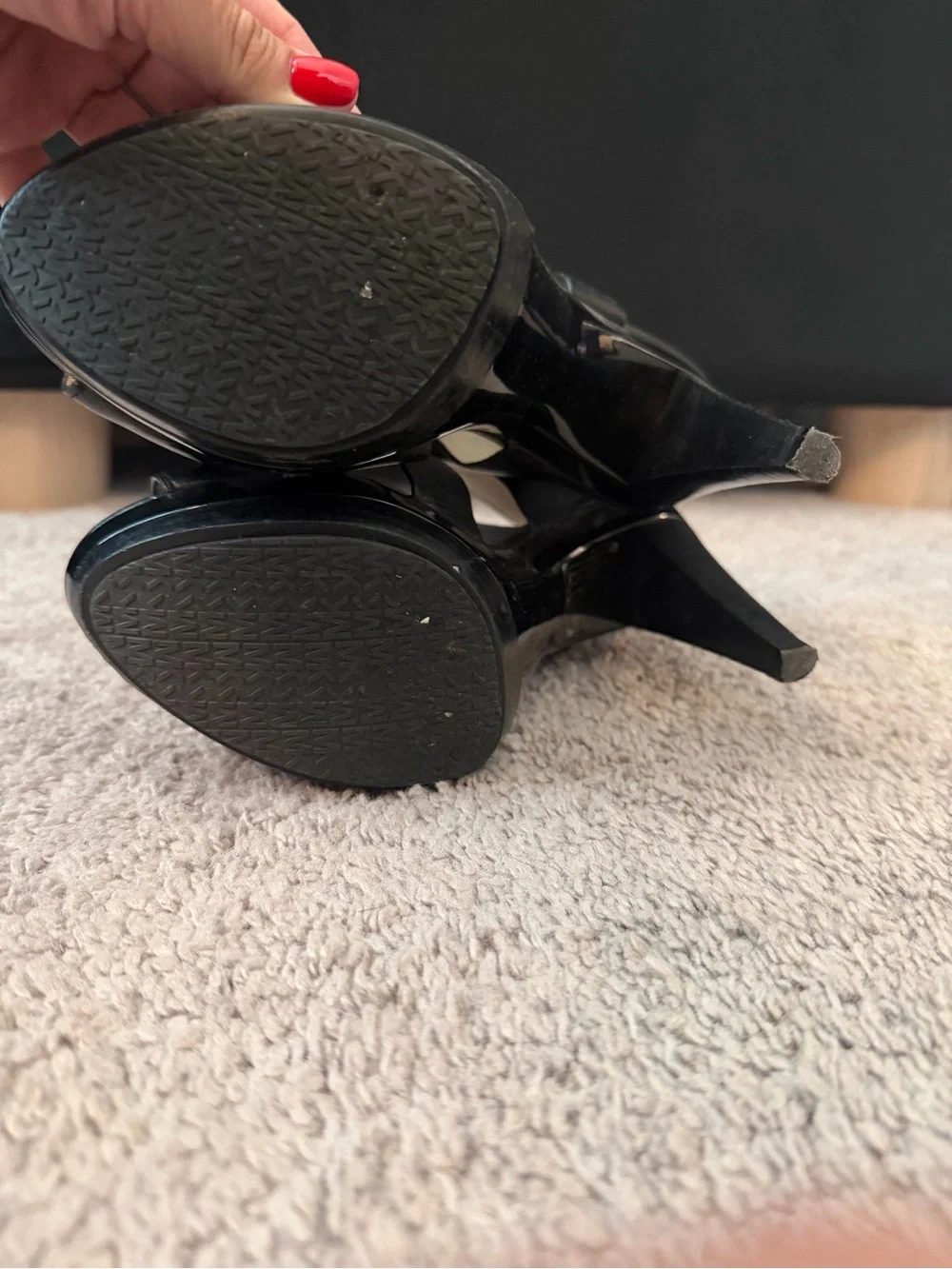 Michael Kors Black Leather Platform Heels | Size 5